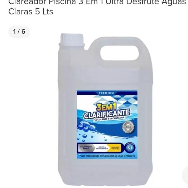 Clareador piscina 3 em 1 ultra desfrute águas claras 5 Lts