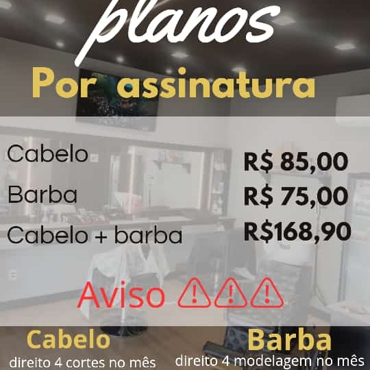 plano assinatura ( direito a 4 cortes + acabamento ilimitado= plano cabelo)