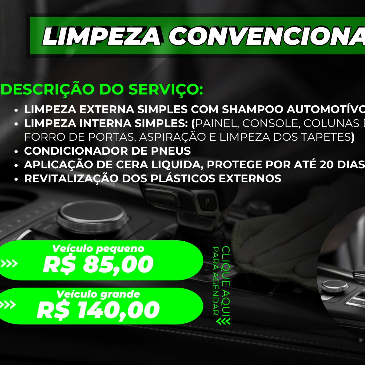 Limpeza Convencional 1.0 SUVs / Caminhonete