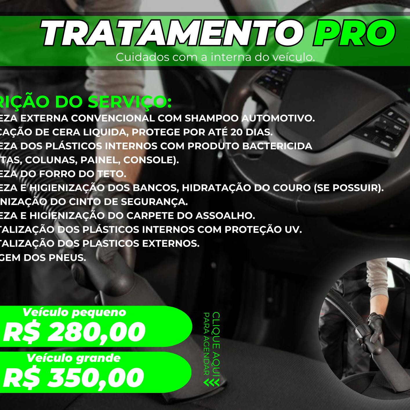 TRATAMENTO PRO - CUIDADOS COM A INTERNA - VEÍCULO PEQUENO