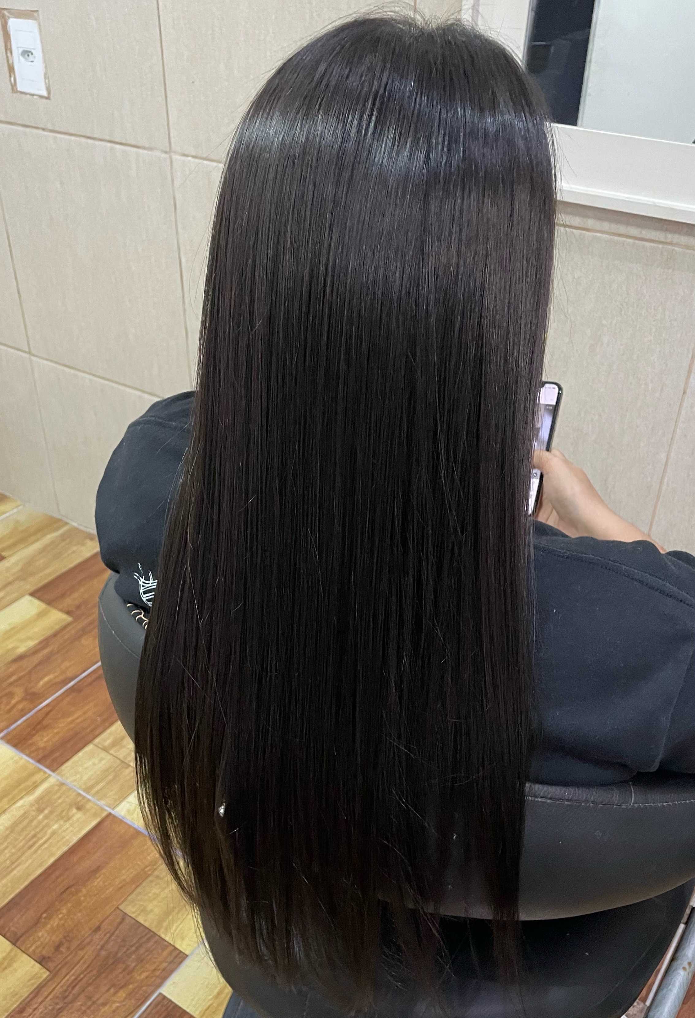 Retoque de raiz cabelo longo