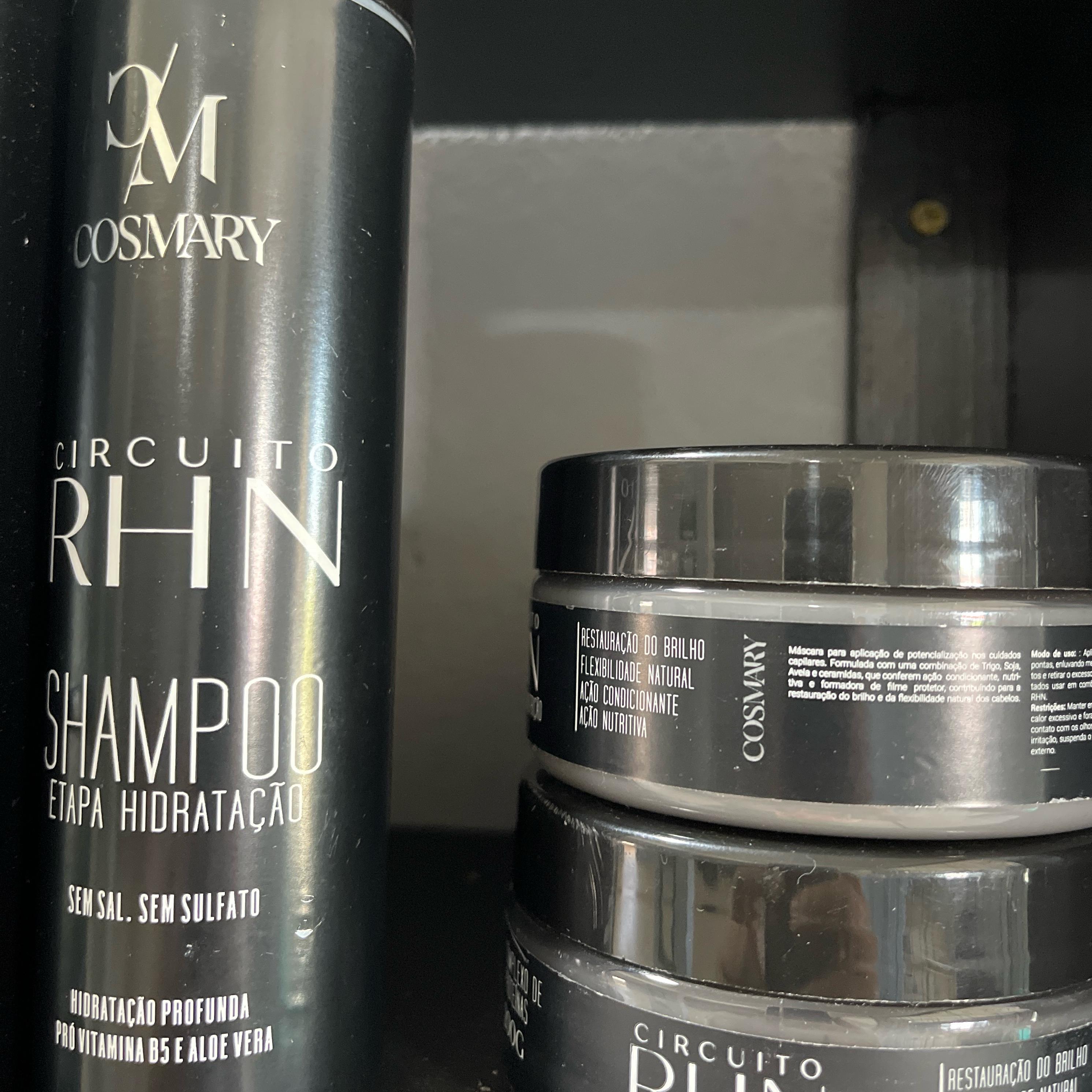 kit RHN Cosmary (1 Shampoo 250ml, 1 máscara Hidratação 200g, 1 máscara Nutrição 200g)