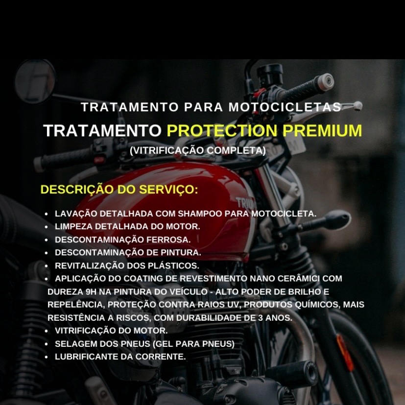 Tratamento para moto - Tratamento protection premium (vitrificação completa) - G