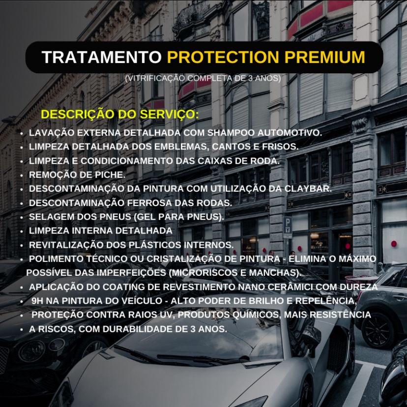 Tratamento protection premium (vitrificação completa de 3 anos) - SUV