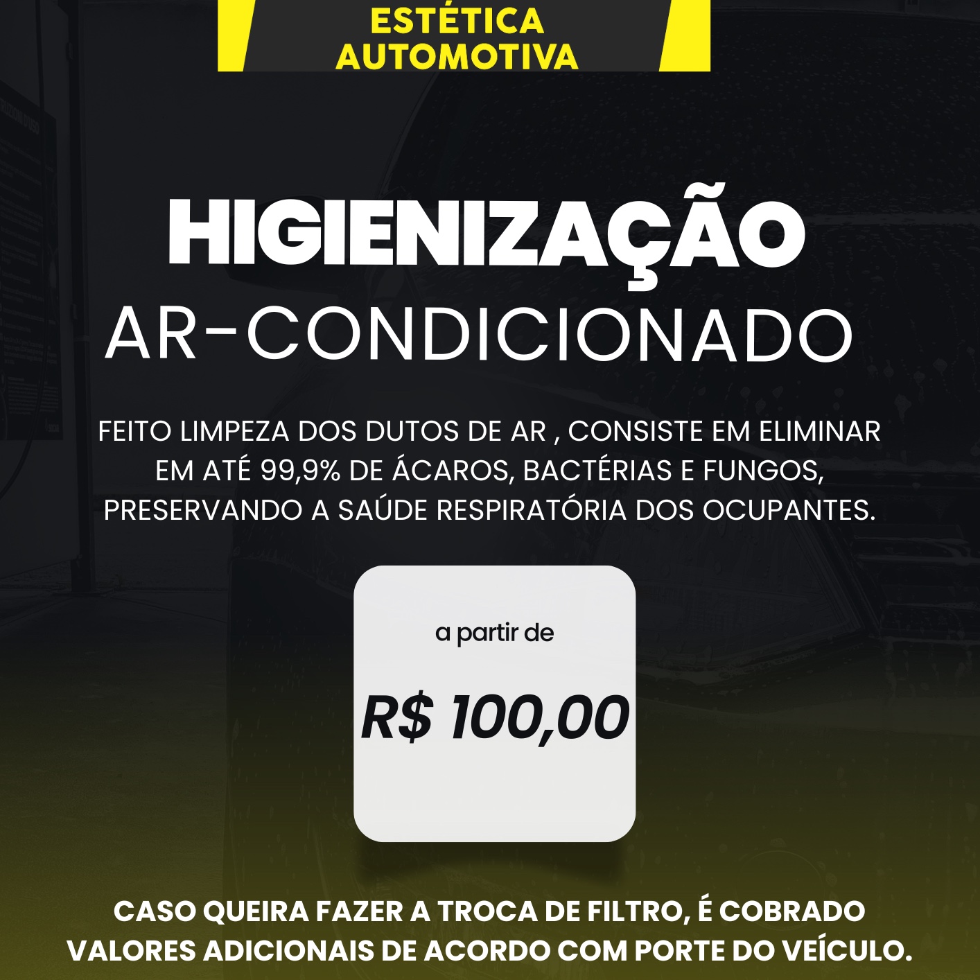 Higienização ar condicionado para troca de filtro com adicional do filtro comprado