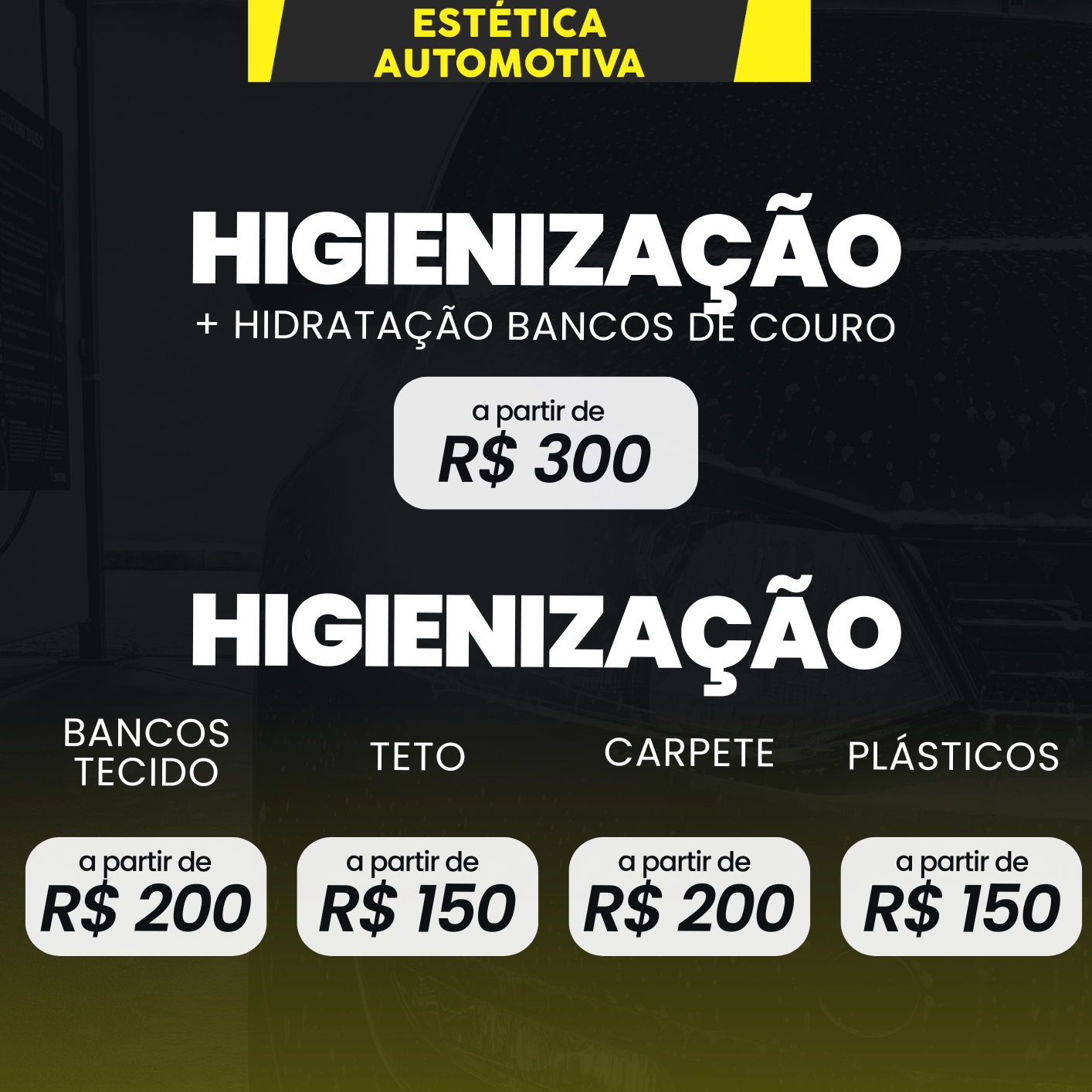 higienização dos bancos de couro  mais hidratação