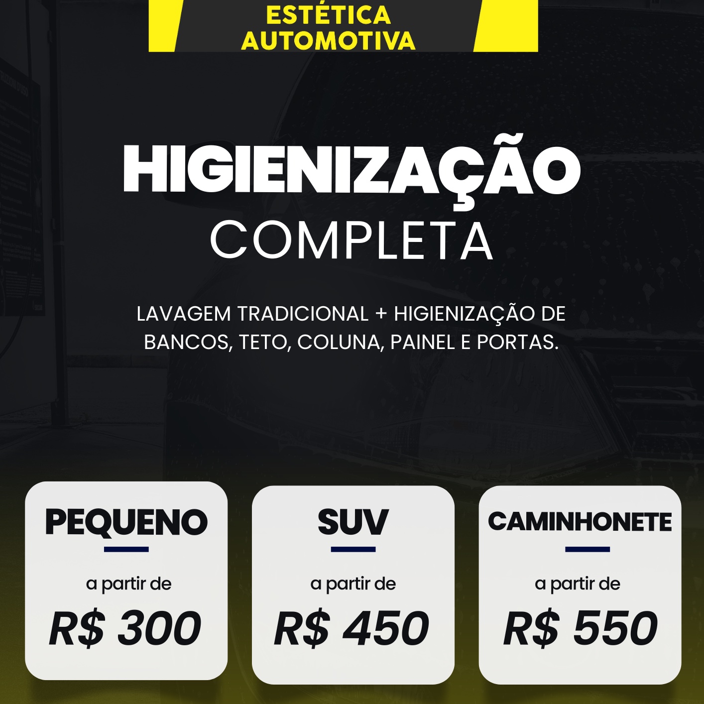 higienização carro pequeno