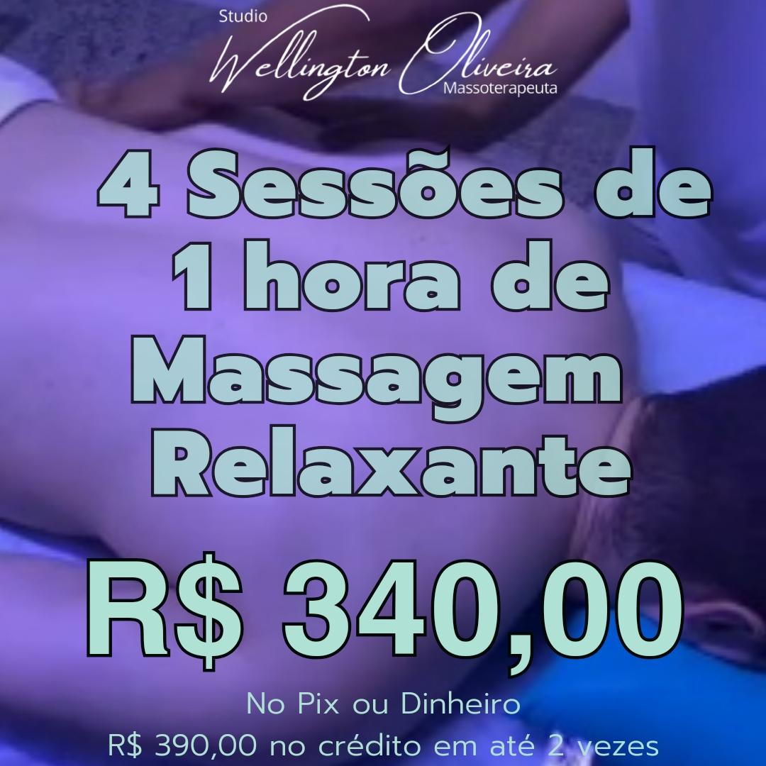 04 Sessões de Massagem Relaxante (60min)