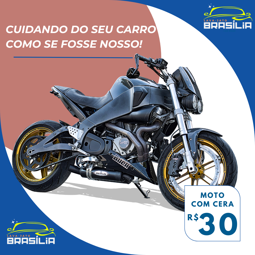 LAVAÇÃO COMPLETA COM CERA (MOTOS)