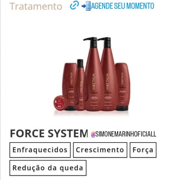 1. cabelo fraco, quebradiços,queda e sem crescimento. Escova de densidade. FORCE SYSTEM Anethum.cabelo forte e resistente. + resultado com nanotecnologia .Escova e prancha ou CORTE de: 79,90 em 3x ou 50,00 cada. dinheiro|pix