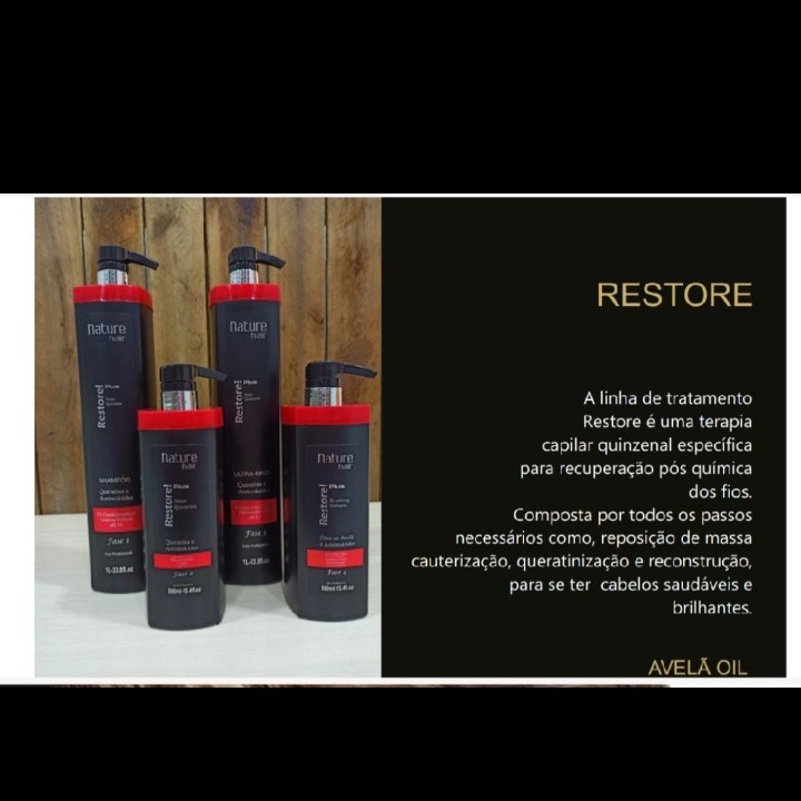 RECONSTRUCAO - BIO RESTORE nature hair. + resultado com nanotecnologia ou Escova e prancha ou CORTE de: 79,90 em 3x ou 50,00 cada. dinheiro|pix