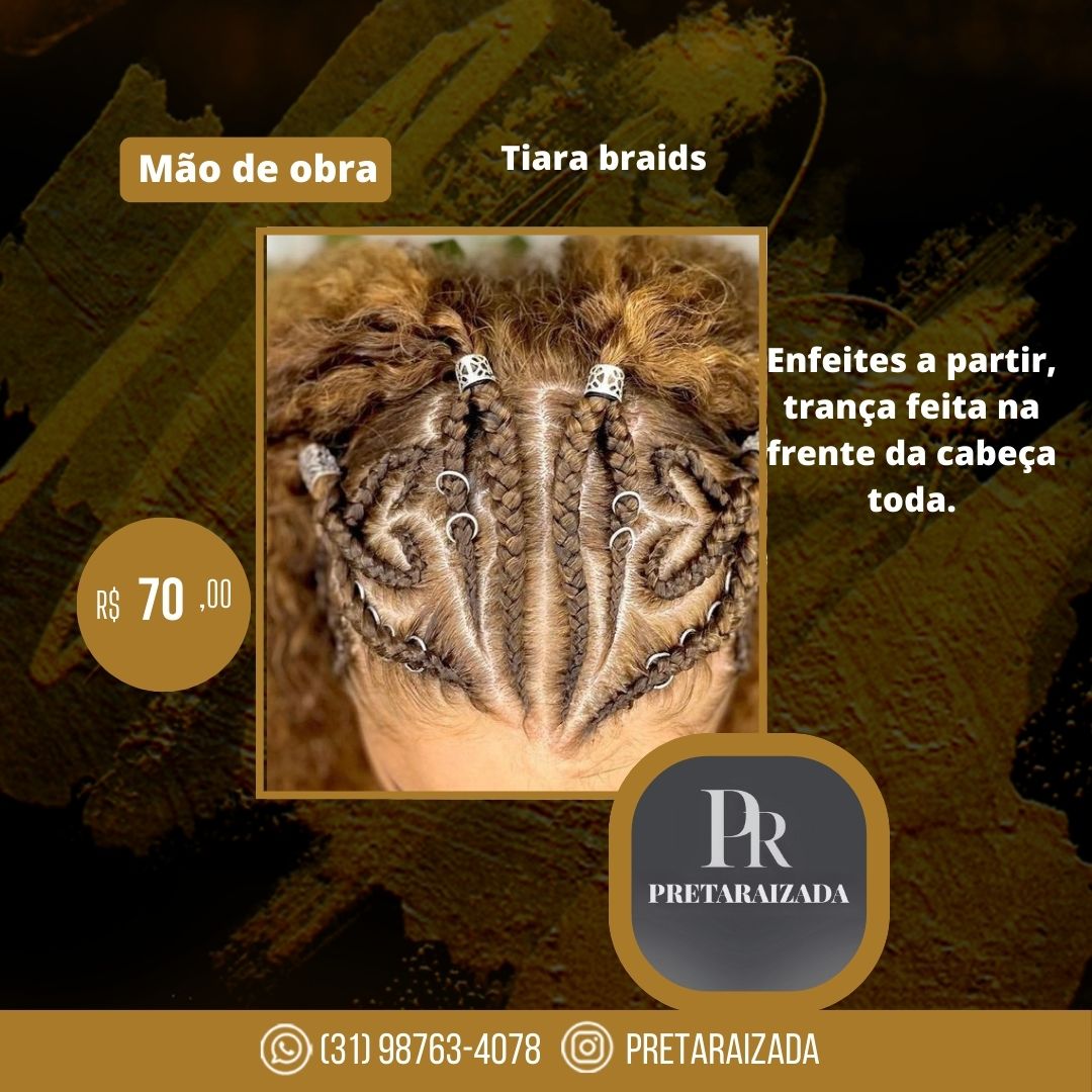 Tranças raiz tiara (mão de obra)