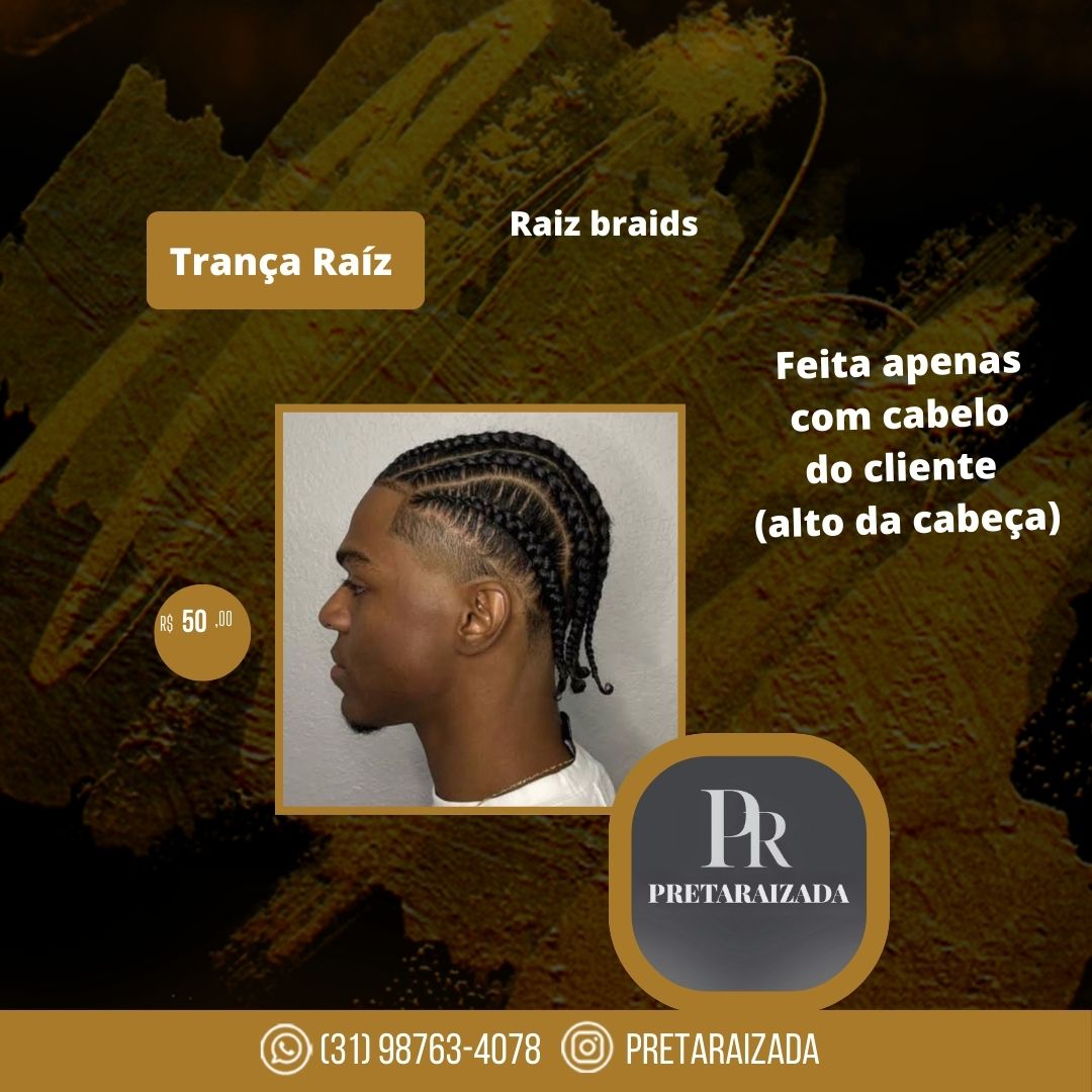 trança Raíz alto da cabeça,( apenas o cabelo da cliente)