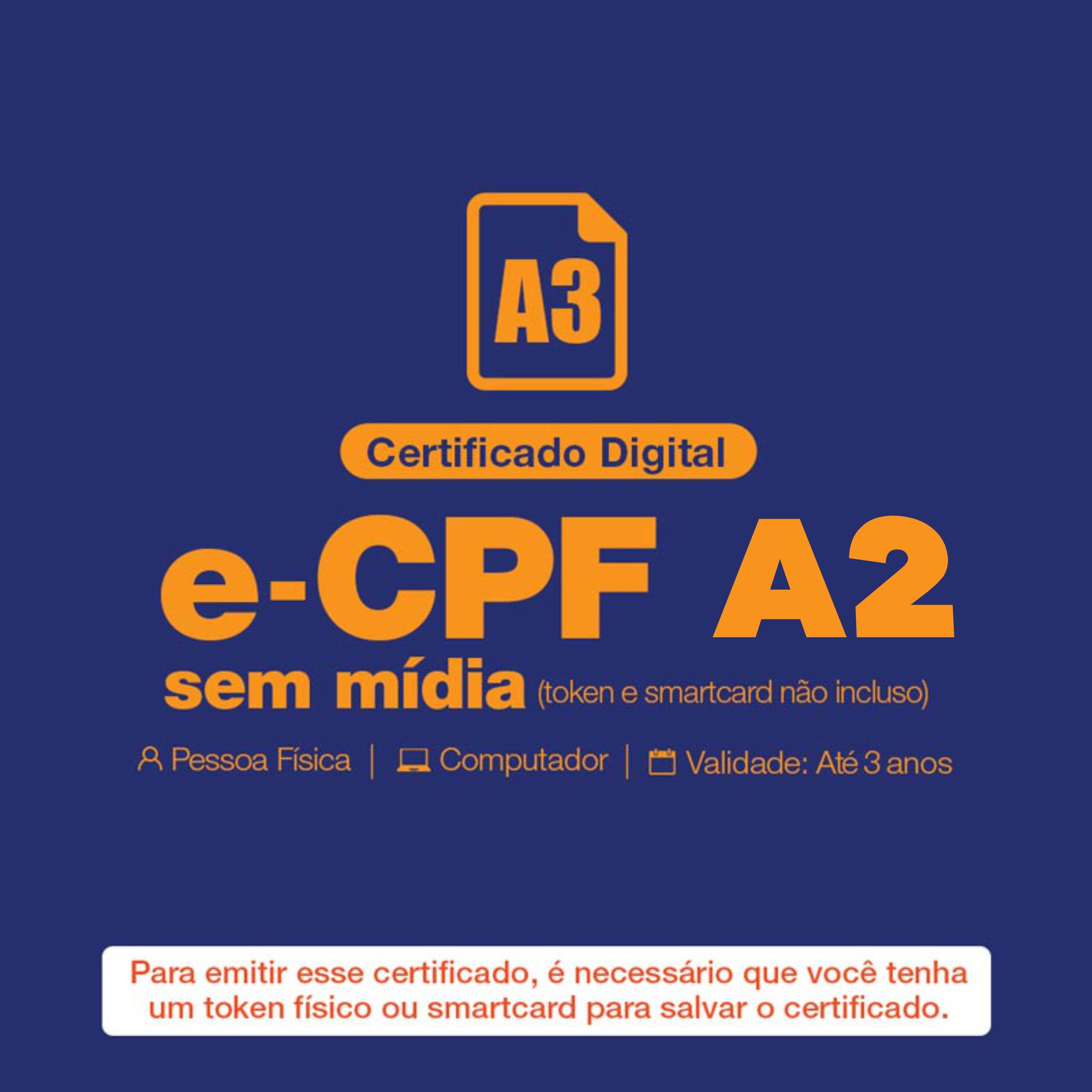 e-CPF A2 ( token ou smartcard não incluso )