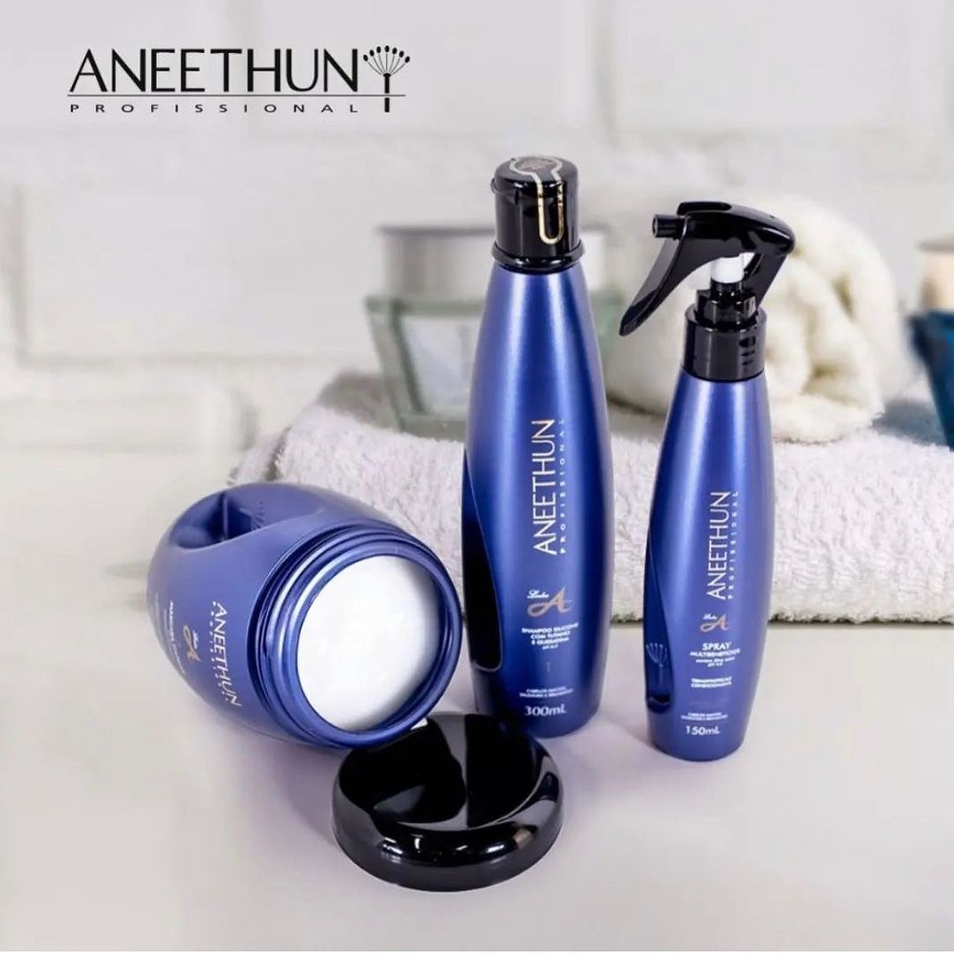 KIT - ANEETHUN- linha A -shampoo 70,00 mascara 90,00Shampoo e máscara 145,00 Máscara + creme de silicone ou spray de brilho 165,00 Shampoo+máscara + creme de silicone ou spray de brilho 207,35Shampoo + máscara + creme + spray 272,35