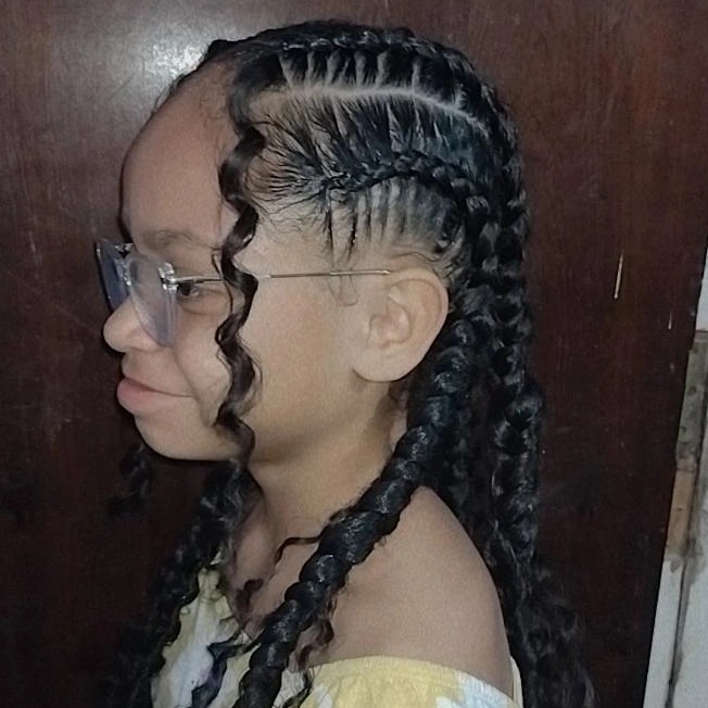 Ghana braids com cachos