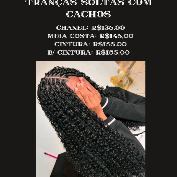 TRANÇAS COM CACHOS