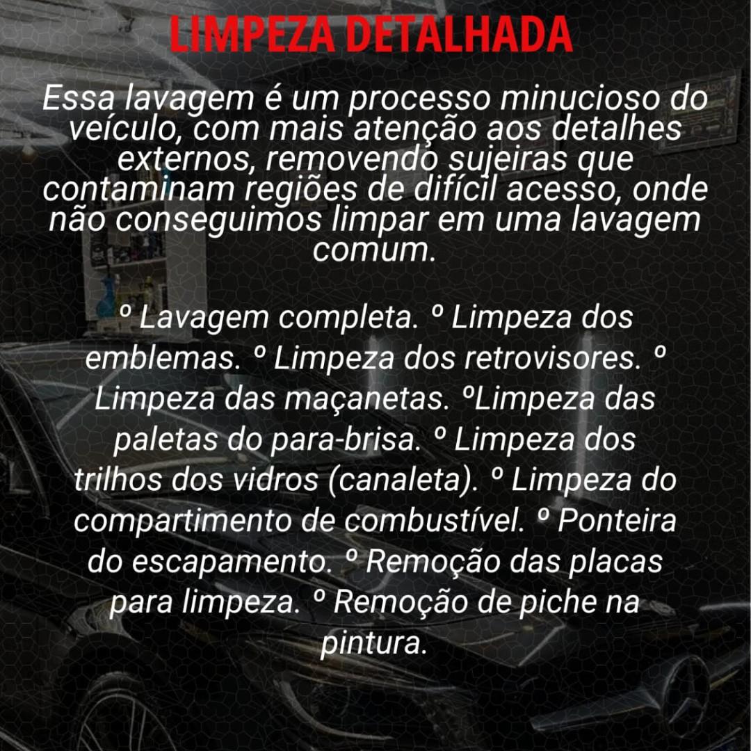 lavagem detalhada  valor pode variar de acordo com o tamanho do carro