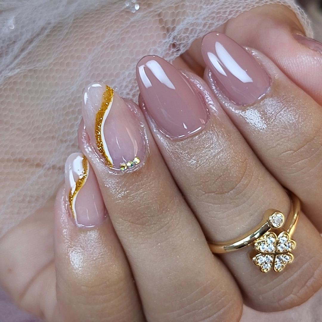 alongamento de gel+Nail Arte