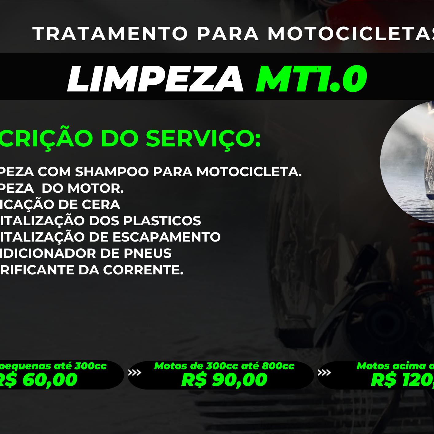 LIMPEZA MT 1.0 até 300cc