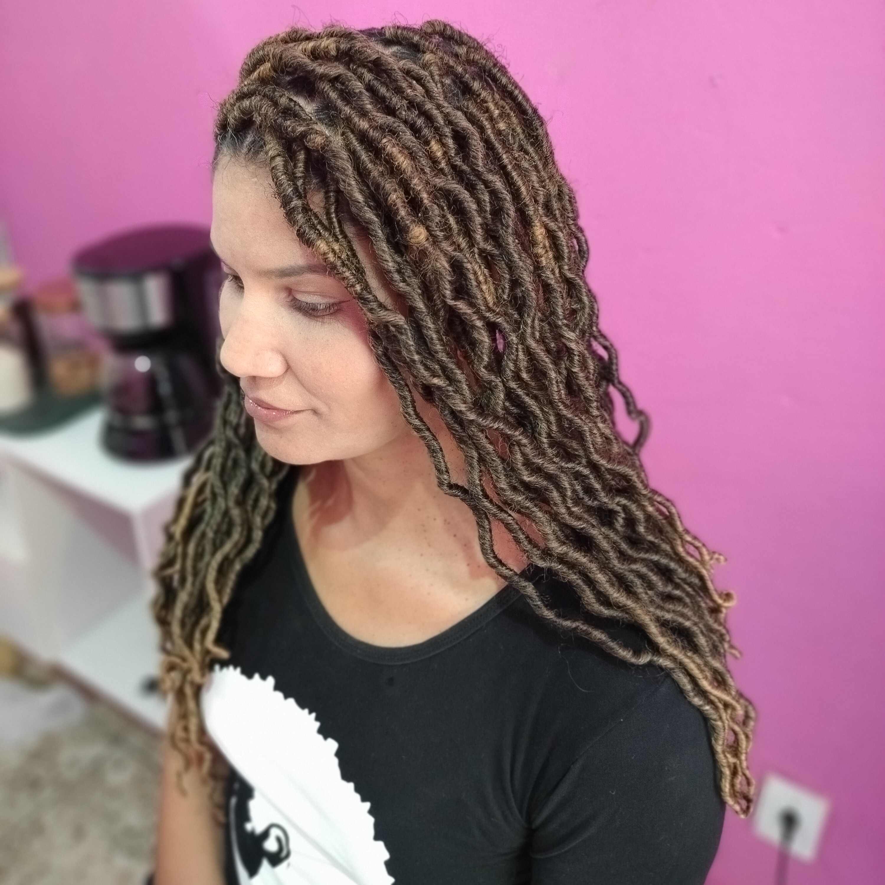 Faux locs colocação individual