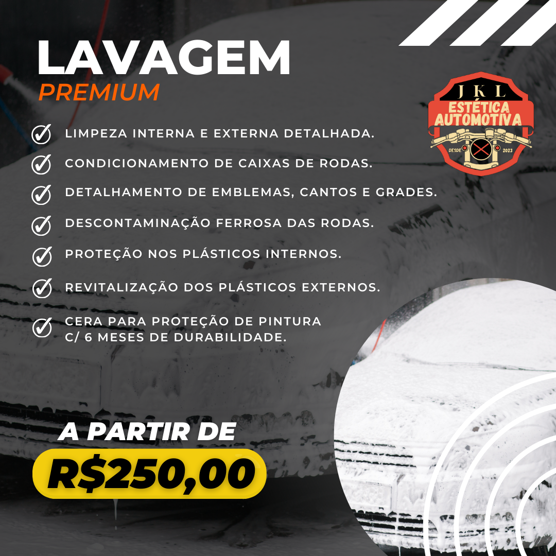Lavagem Detalhada (carro): a partir de R$250,00