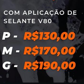 lavagem convencional descontaminação da lata e selante v80. Valor pode variar de acordo com o tamanho do carro