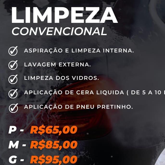 Lavagem convencional carro pequeno apartir