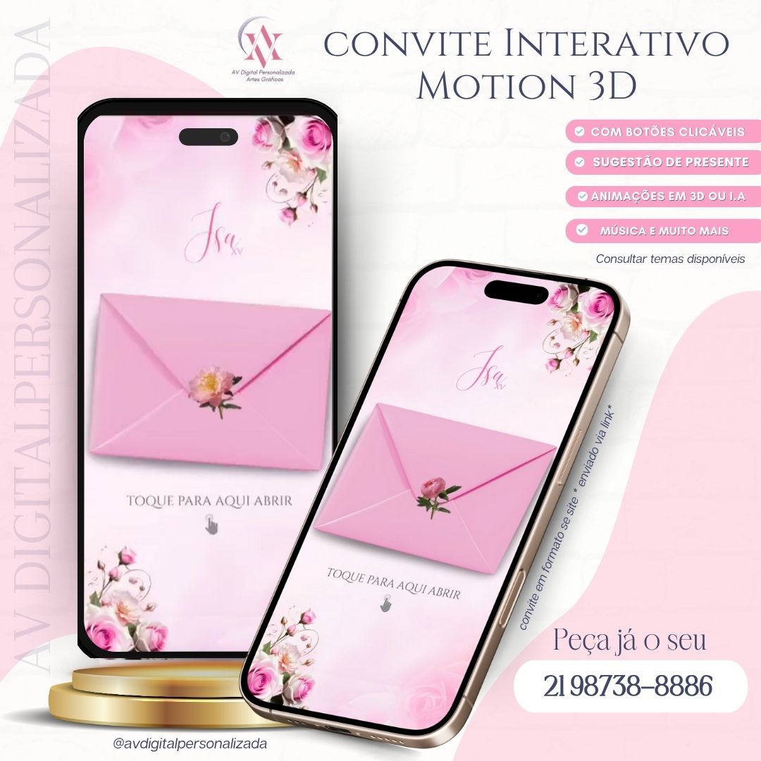 Convite Interativo Simples - Motion 3D