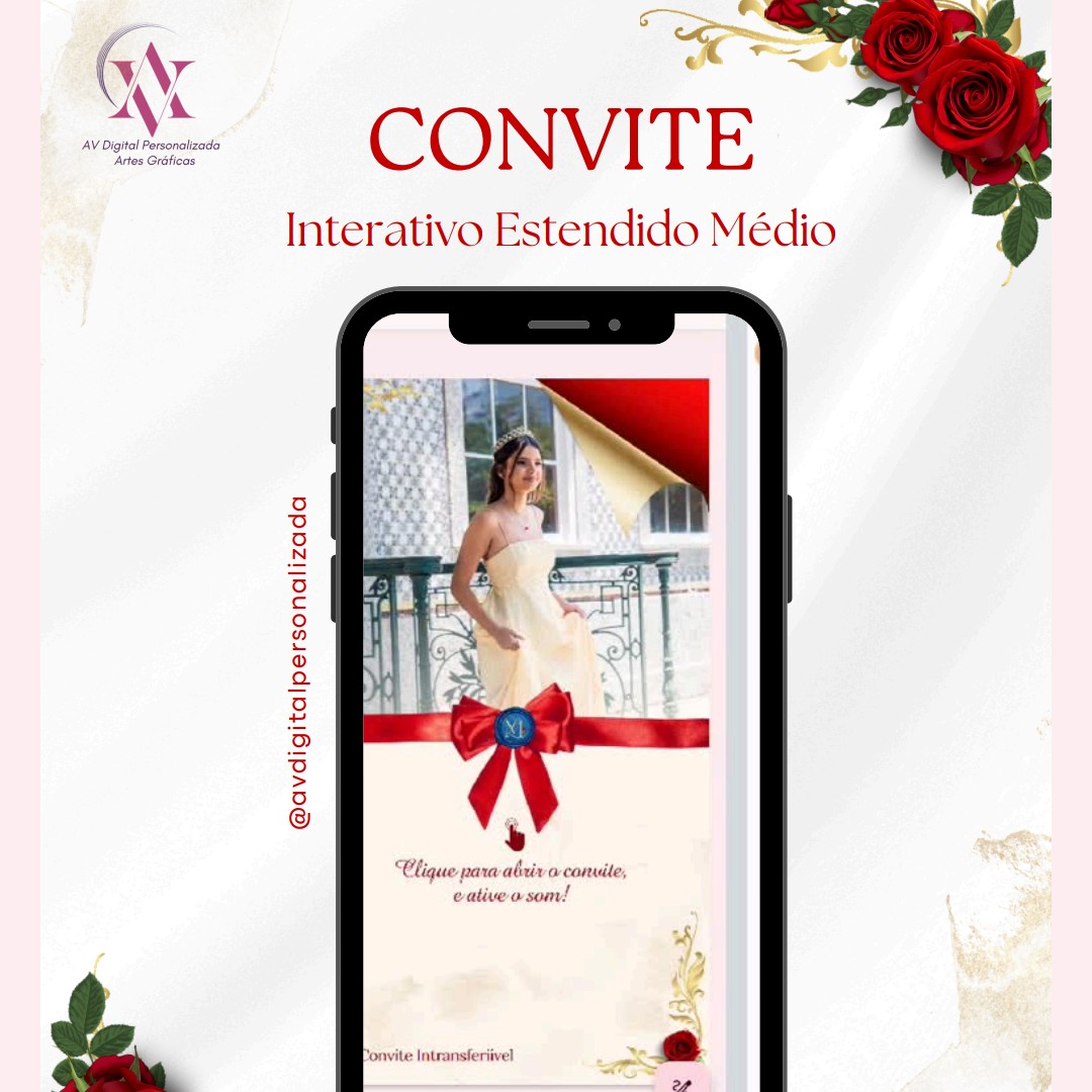 Convite Interativo Estendido Médio (2 fotos)