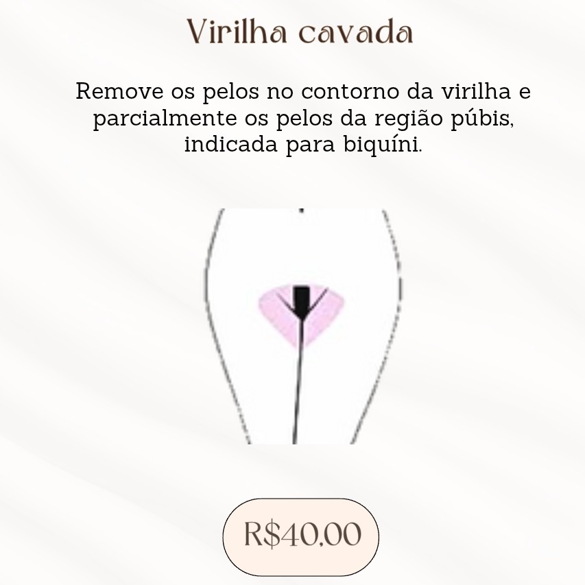 Epilação FEM. Íntima virilha cavada