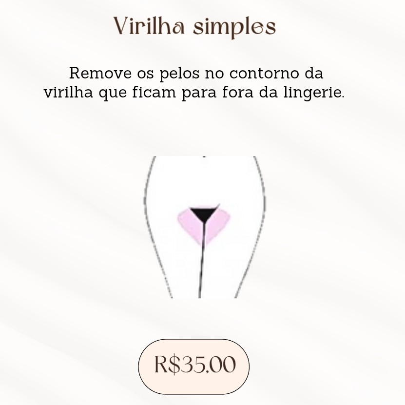 Epilação FEM. Íntima virilha simples