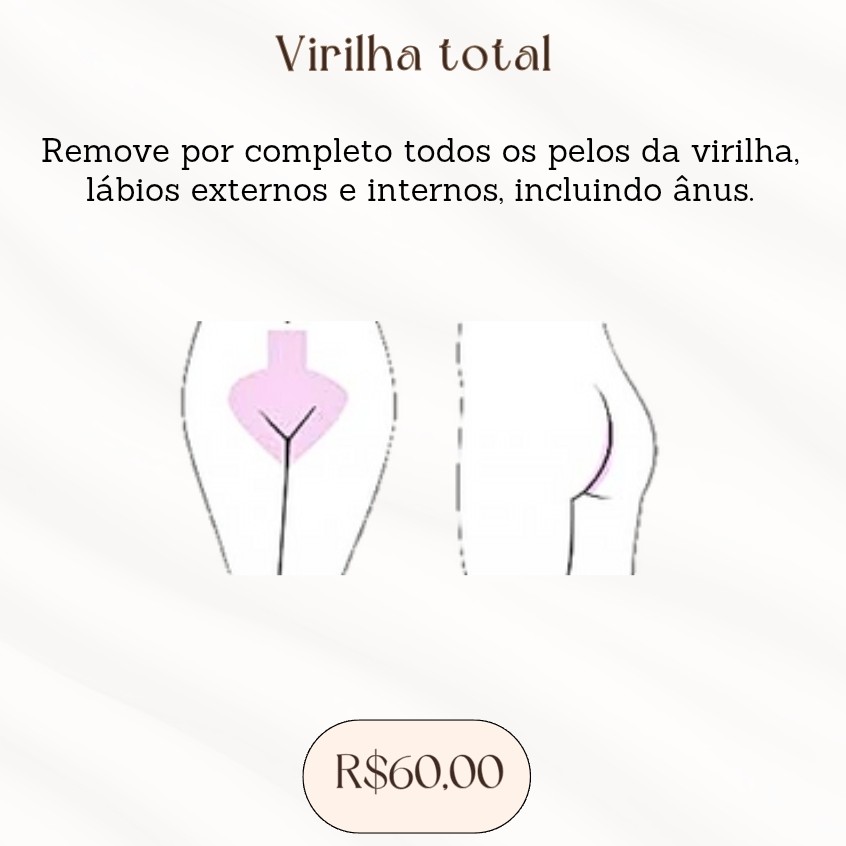 Epilação FEM. Íntima virilha total