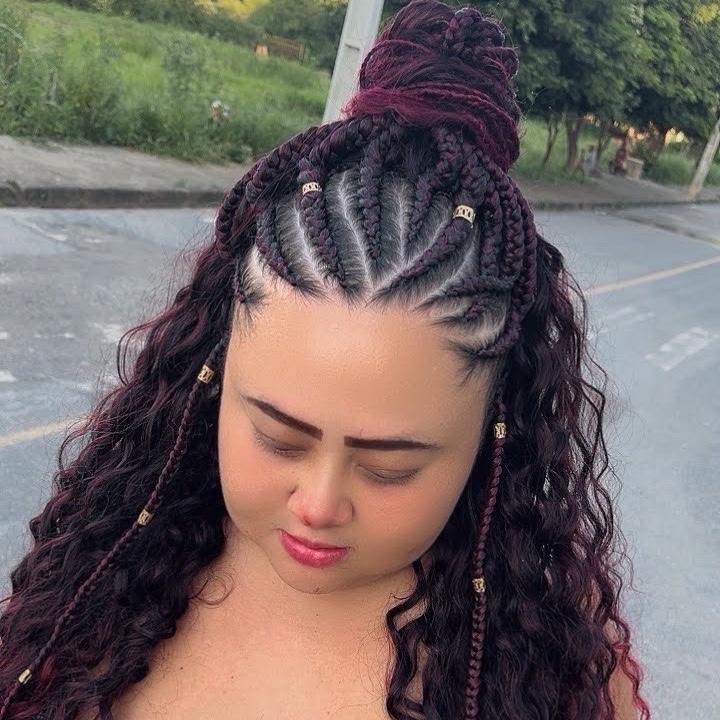fulani braids com entrelace mão de obra