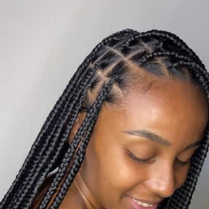 box braids p com material