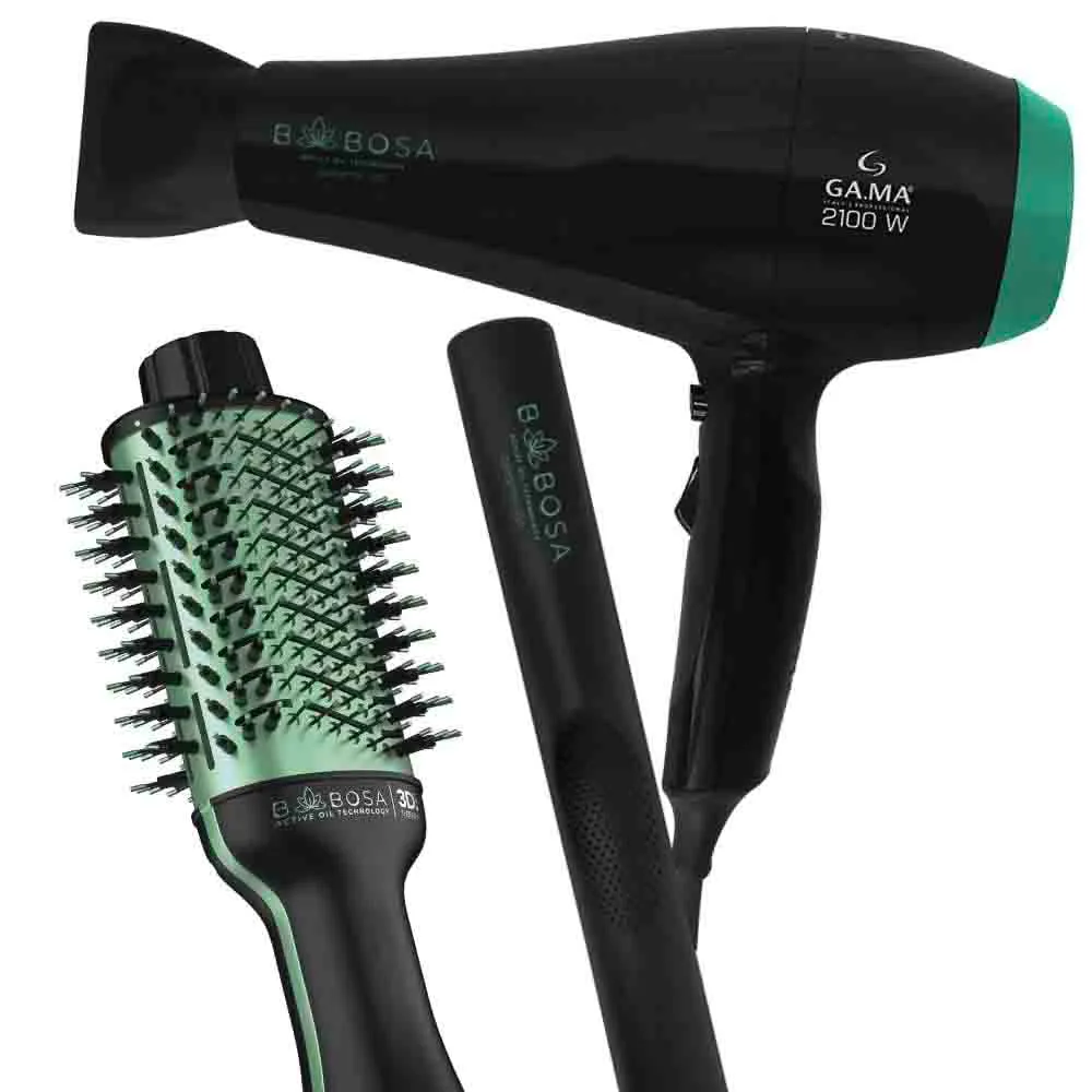 Escova + prancha cabelo extra longo