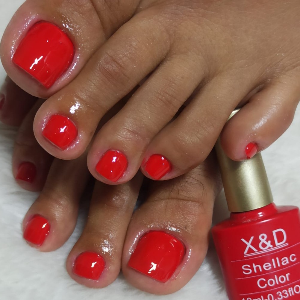 ALONGAMENTOS - pé + Esmaltação em gel simples