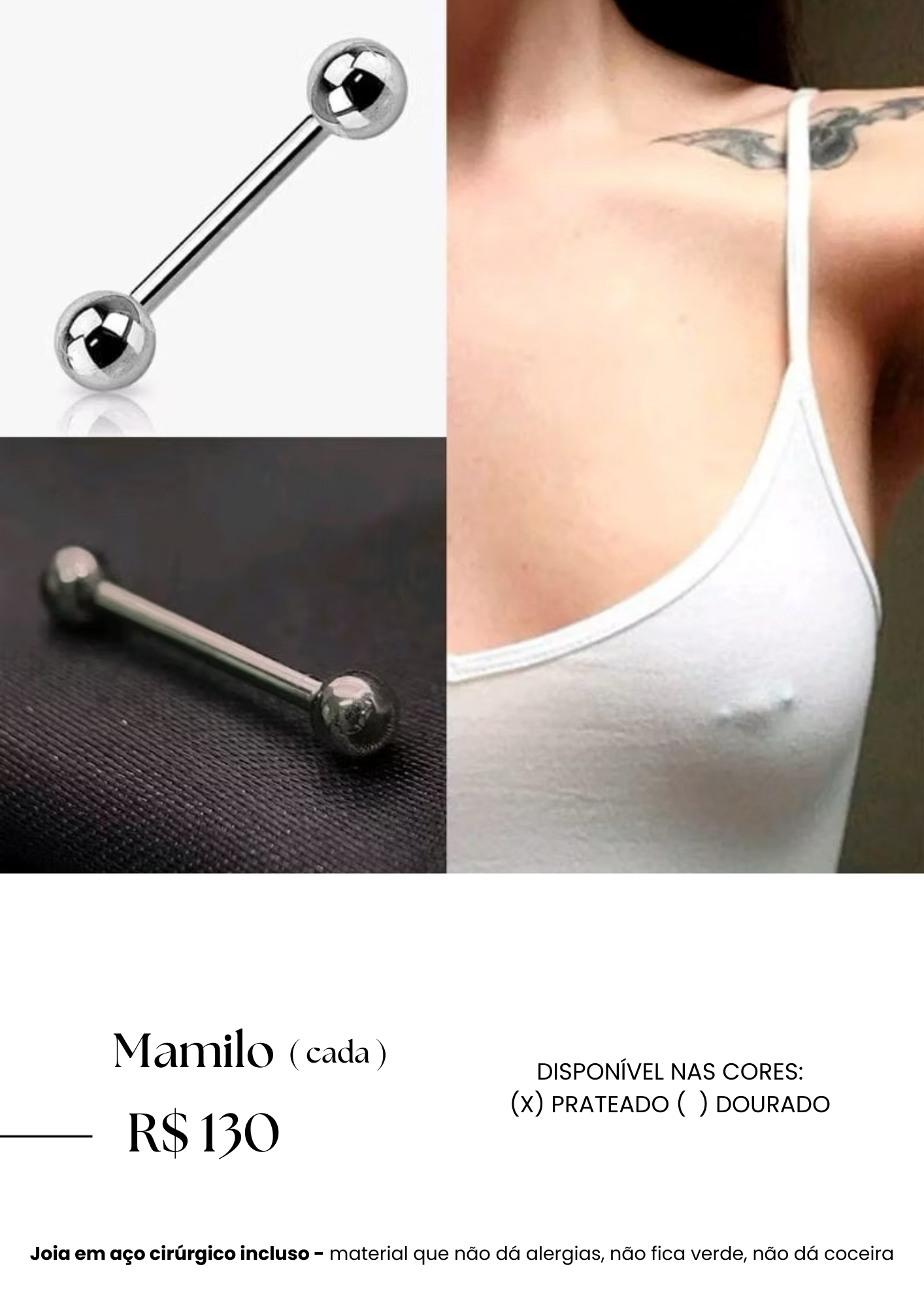 Piercing Mamilo cada