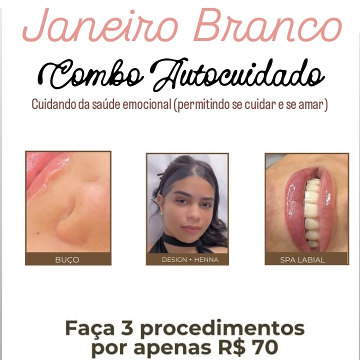 Combo Autocuidado (design com Henna+ spa lábios+epilacao Buço)