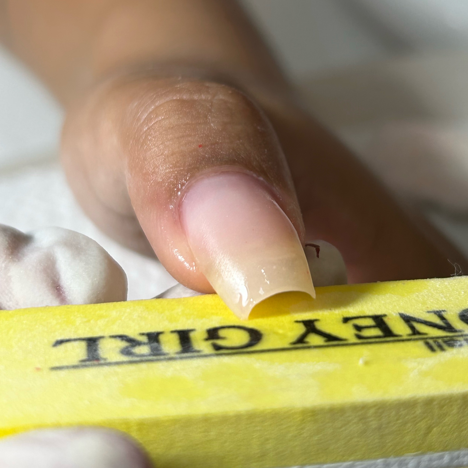 colocação de uma unha