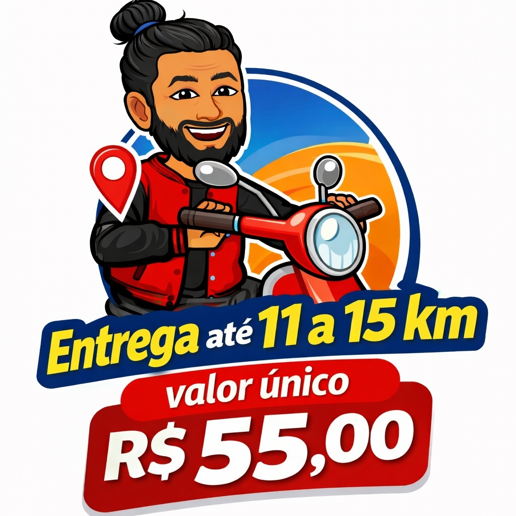 ENTREGA EXPRESS em até 1 HORA 11 a 15 km  R$ 55,00 (valor único)