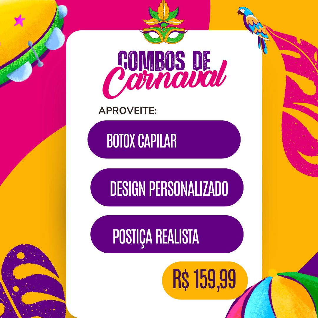 Botox capilar + design personalizado + postiça realista