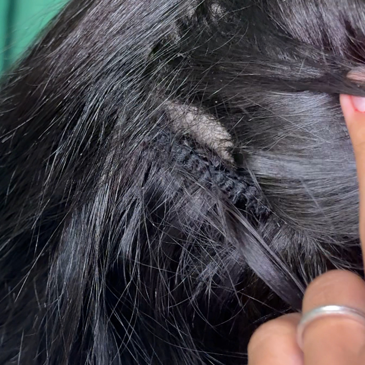 mega hair tela mão de obra humano