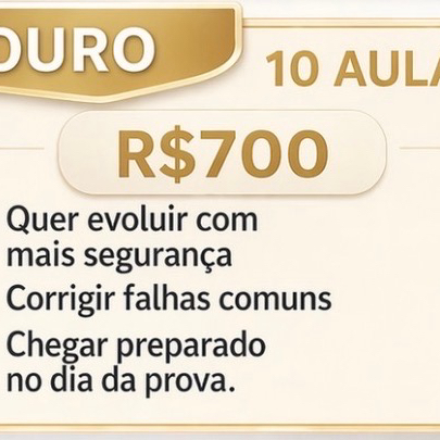 Pacote Ouro 10 Aulas