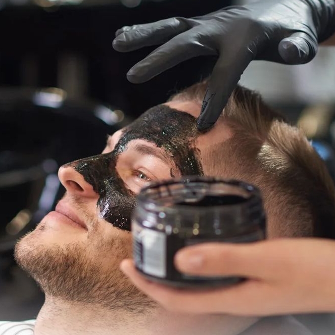 COMBO 3: cabelo+barba+sobrancelhas+limp. mascara black