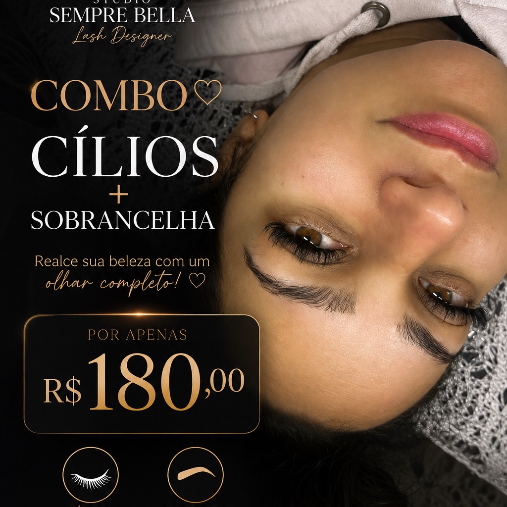Combo cílios e henna