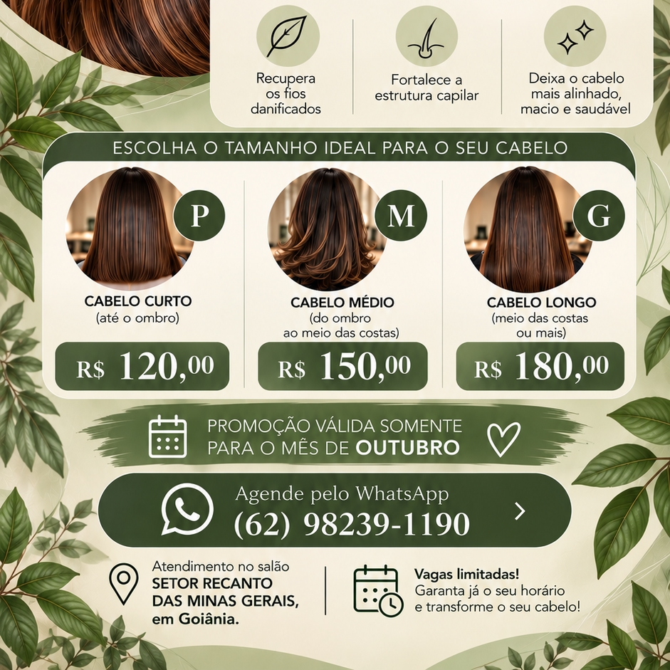 Promoção Botox capilar - Tamanho P