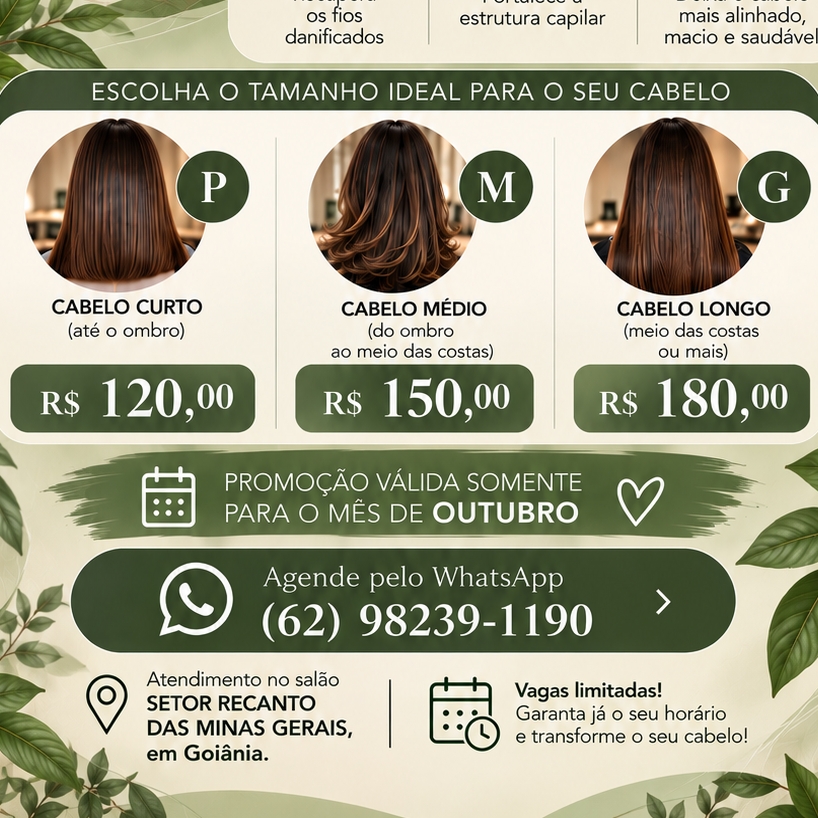 Promoção Botox capilar - Tamanho M