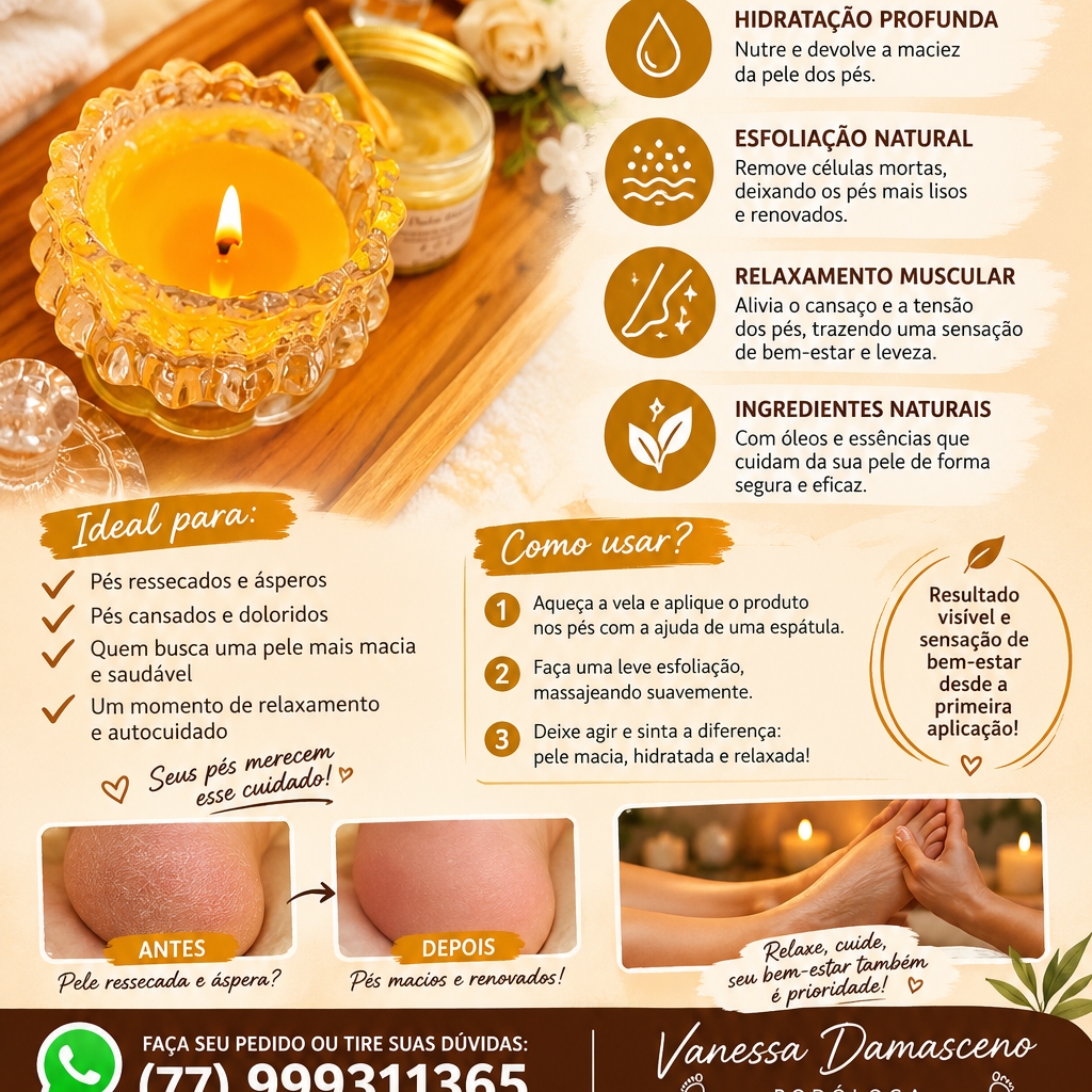 SPA dos pés finalização com a vela+ manicure e pedicure